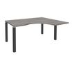 3253310164178-Bureau compact EXPRIM - L160 cm - Retour droite - Plateau imitation Chêne gris - Pieds carbone (Pieds de renfort obligatoire à rajou--0