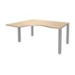 Burocean Exprim - Escritorio - left corner - roble claro - aluminio base