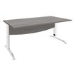 Burocean Idra - Escritorio - rectangular - roble gris - blanco base