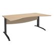 Burocean Idra - Escritorio - rectangular con lado redondo - roble claro - antracita base