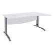Bureau droit IDRA - Vague à droite - L140 cm - Pieds alu - plateau Blanc