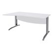 Bureau droit IDRA - Vague à gauche - L140 cm - Pieds alu - plateau Blanc
