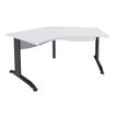 Burocean Idra - Escritorio - 120° corner - blanco perla - antracita base