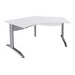 Burocean Idra - Escritorio - 120° corner - blanco perla - aluminio base