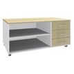 Burocean Steely Manager - Unidad de almacenamiento - móvil - 3 cajones - blanco, arce