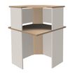 Burocean LUMEA - escritorio de recepcionista - esquina a 90º - roble claro