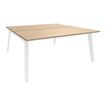 Burocean Steely - Escritorio - rectangular - roble claro - blanco base