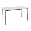 Burocean - Mesa - rectangular - blanco perla - gris aluminio base