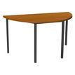 Table de réunion Demi-lune - 160 x 80 cm - Pieds anthracite - imitation merisier