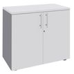 3253310174542-Armoire basse IDRA/DUAL - H72 x L80 x P47 - 2 portes - Corps alu - Dessus et portes Blanc perle--0