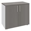 Burocean PRO - Aparador - 2 Puertas - blanco perla, roble gris