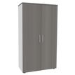 3253310161764-Armoire haute IDRA/DUAL - H180 x L80 x P47 - 2 portes - Corps blanc- Portes et dessus imitation chêne --0
