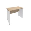 3253310174740-Bureau droit DUAL - L80 - Pieds blanc - plateau imitation Chêne clair--0