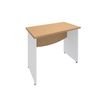 3253310174771-Bureau droit DUAL - L80 - Pieds blanc - plateau imitation Hêtre--0