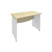 3253310174825-Bureau droit DUAL - L80 - Pieds blanc - plateau imitation Erable--0