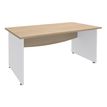 Burocean Dual - Escritorio - rectangular - roble claro - blanco base