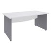 Burocean Dual - Escritorio - rectangular - blanco perla - aluminio base