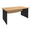 3253310105508-Bureau droit DUAL - L160 - Pieds Anthracite - plateau imitation Hêtre--0