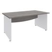 Burocean Dual - Escritorio - rectangular - roble gris - blanco base