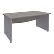 Burocean Dual - Escritorio - rectangular - roble gris - aluminio base