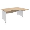 Burocean Dual - Escritorio - en escuadra (derecha) - roble claro - blanco base