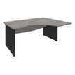 3253310175495-Bureau compact à droite DUAL - L180 cm - Pieds Anthracite - plateau imitation Chêne gris (Pieds de renfort ou caisson bout de bureau obligatoire à rajou--0