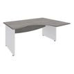 Burocean - Escritorio - en escuadra (derecha) - roble gris - blanco base