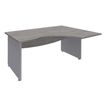 Burocean Dual - Escritorio - en escuadra (derecha) - roble gris - aluminio base