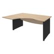 Burocean Dual - Escritorio - forma de L (izquierdo) - roble claro - antracita base