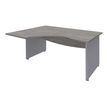 3253310175419-Bureau compact à gauche DUAL - L160 cm - Pieds alu - plateau imitation Chêne gris (Pieds de renfort ou caisson bout de bureau obligatoire à rajou--0