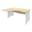 Burocean Dual - Escritorio - forma de L (izquierdo) - arce - blanco base