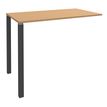 3253310166202-Table Lounge - L140xH105xP60 cm - 2 Pieds carbone - plateau imitation hêtre--0