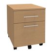 3253310157200-Caisson mobile IDRA/DUAL - L43 x H56 x P60 cm - 2 Tiroirs dont 1 dossier suspendu - Imitation Hêtre--0