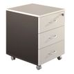 Simmob - Pedestal - móvil - 3 cajones - madera aglomerada, MDF - gris claro, antracita