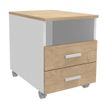 Burocean INEO - Pedestal - móvil - 3 cajones - madera aglomerada, high-density melamine - roble claro