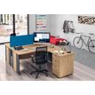 3253310175457-Bureau compact à droite DUAL - L180 cm - Pieds alu - plateau imitation Chêne clair (Pieds de renfort ou caisson bout de bureau obligatoire à rajou--1
