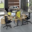 3253310149823-Bureau symétrique 120° IDRA - L185 cm - Pieds aluminium - plateau imitation Hêtre--1