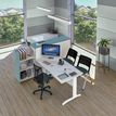 2012348122793-Bureau droit IDRA - L160 cm - Pieds blanc - plateau Blanc perle--1