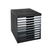 9002493424630-Exacompta Modulo - Module de classement 10 tiroirs - nuances de gris brillant-Angle gauche-1