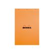 RHODIA N°18 - Bloc de notas - grapado - A4 - 80 hojas / 160 páginas - cuadriculado - naranja