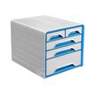 Smoove by CEP 7-213 G - Armario de cajones - 5 cajones - para 240 x 320 mm - blanco, Ocean blue
