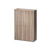 Armoire haute JAZZ+ - L120 x H183 x P48 - 2 portes - 4 étagères - Chêne gris