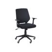 3760185028219-Fauteuil de bureau NEWTON - accoudoirs fixes - Noir-Angle gauche-1