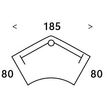 3253310150867-Bureau symétrique 120° IDRA - L185 cm - Pieds anthracite - plateau imitation Chêne clair--3