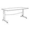 2012348122793-Bureau droit IDRA - L160 cm - Pieds blanc - plateau Blanc perle--3