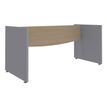 3253310175457-Bureau compact à droite DUAL - L180 cm - Pieds alu - plateau imitation Chêne clair (Pieds de renfort ou caisson bout de bureau obligatoire à rajou--3