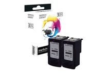 SWITCH - Paquete de 2 - negro, color (cian, magenta, amarillo) - compatible - caja - refabricado - cartucho de tinta - para Canon PIXMA TS5350, TS5351, TS5352, TS5353, TS7450, TS7451