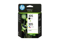 HP 305 - Paquete de 2 - negro, color (cian, magenta, amarillo) - original - cartucho de tinta - para Deskjet 23XX, 27XX, 28XX, 41XX, 42XX; DeskJet Plus 41XX; ENVY 60XX, 64XX; ENVY Pro 64XX