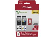 Canon PG-540L/CL-541XL Photo Value Pack - Brillante - paquete de 2 - Alto rendimiento - negro, color (cian, magenta, amarillo) - original - blíster - kit de tanque de tinta / papel - para PIXMA MG3150, MG3550, MG3650, MG4250, MX395, MX455, MX475, MX525, 