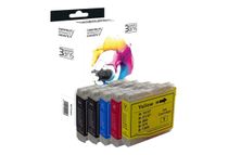 SWITCH - Paquete de 4 - negro, amarillo, cián, magenta - compatible - cartucho de tinta - para Brother DCP-135, 150, 153, 350, 560, 770, MFC-235, 260, 3360, 465, 5860, 680, 845, 885